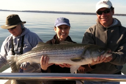 Lucia shows off her 40 inch striper